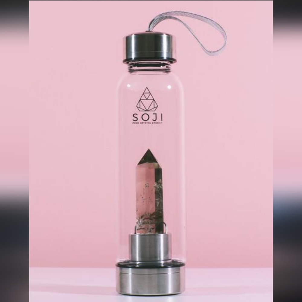 SOJI SMOKEY QUARTZ GLASS WATER BOTTLE